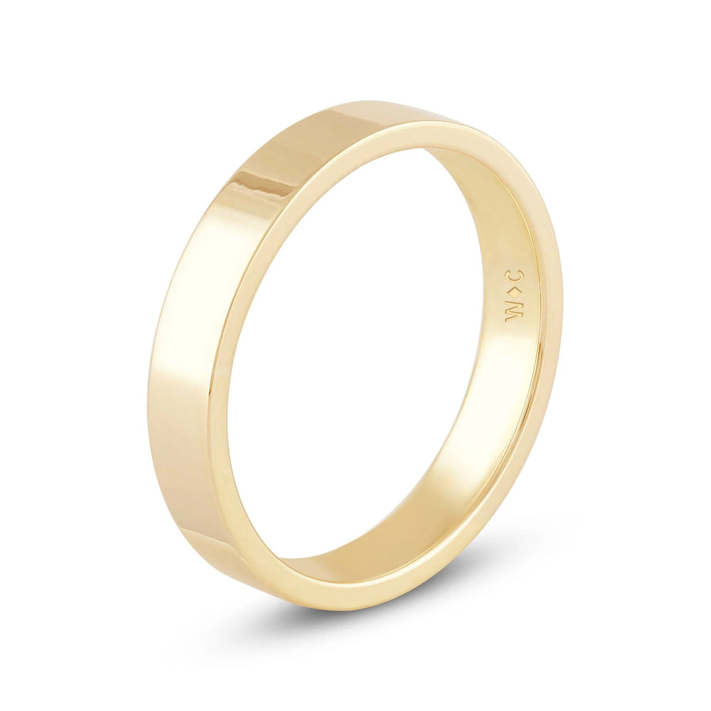 Men's Flat Comfort Fit Band Size 10.5 with 14KT Yellow Gold / 4 Cut Diamond in 14KT Yellow Gold / 4 view 3
