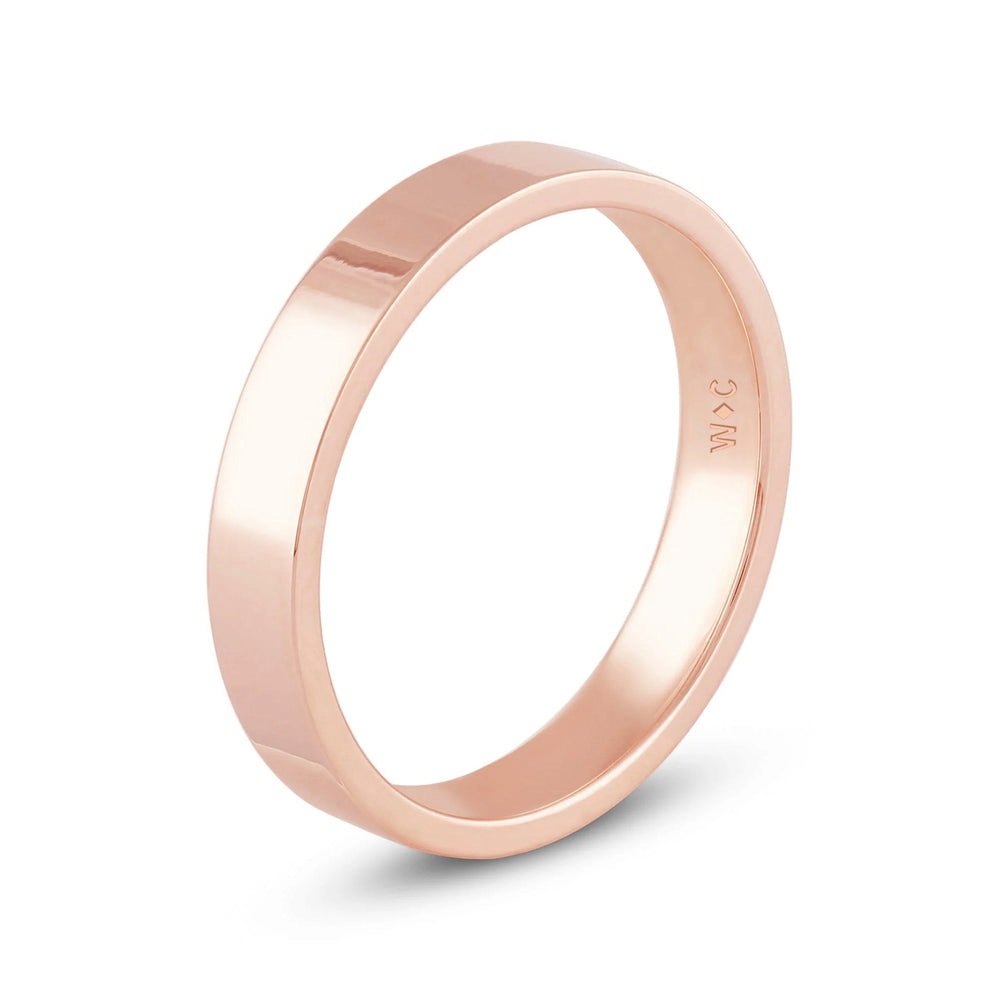 Men's Flat Comfort Fit Band with 18KT Rose Gold / 4 Cut Diamond in 14KT Rose Gold / 4 view 4
