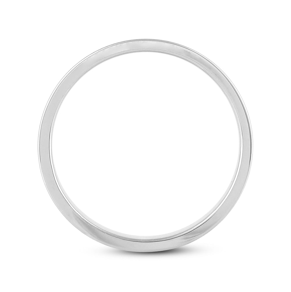 Men's Flat Comfort Fit Band Size 10.5 with 14KT White Gold / 5 Cut Diamond in 14KT White Gold / 5 view 2
