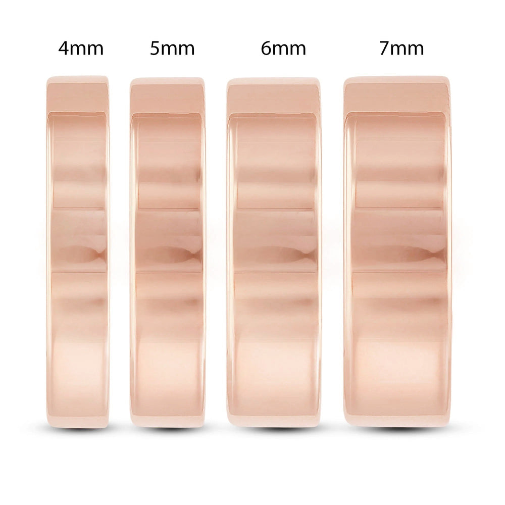 Men's Flat Comfort Fit Band with 18KT Rose Gold / 5 Cut Diamond in 14KT Rose Gold / 5 view 5

