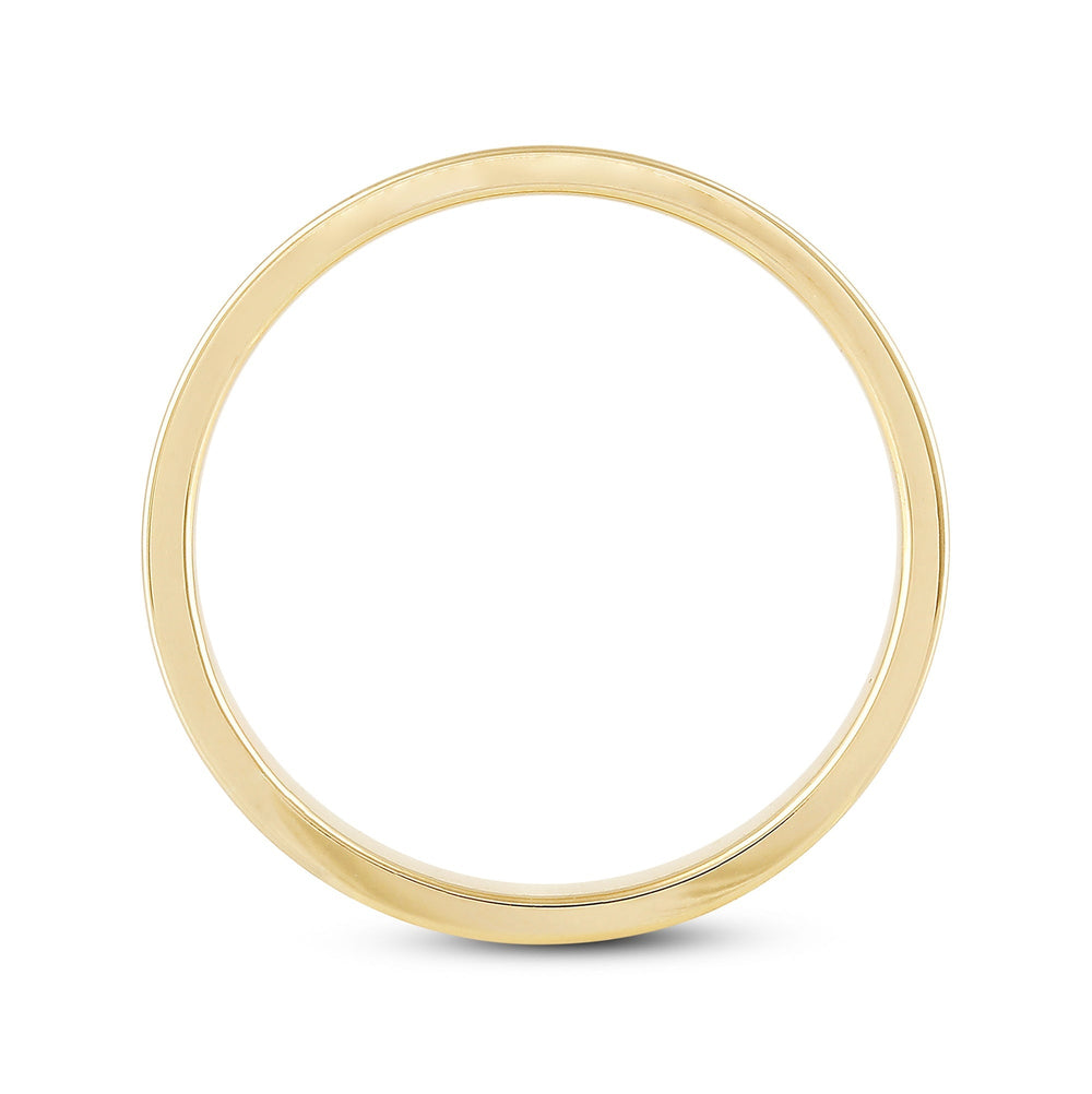 Men's Flat Comfort Fit Band with 18KT Yellow Gold / 5 Cut Diamond in 14KT Yellow Gold / 5 view 2
