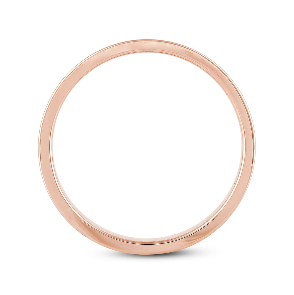 Men's Flat Comfort Fit Band with 18KT Rose Gold / 5 Cut Diamond in 14KT Rose Gold / 5 view 2
