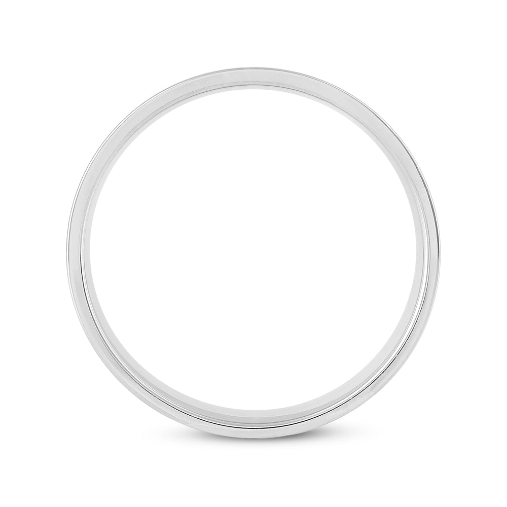 Men's Flat Comfort Fit Band Size 10 with 14KT White Gold / 6 Cut Diamond in 14KT White Gold / 6 view 2
