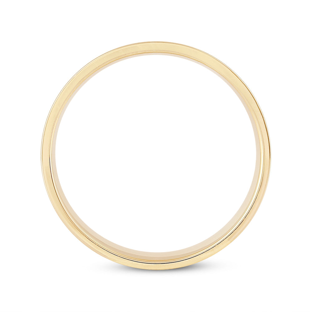 Men's Flat Comfort Fit Band with 18KT Yellow Gold / 6 Cut Diamond in 14KT Yellow Gold / 6 view 2
