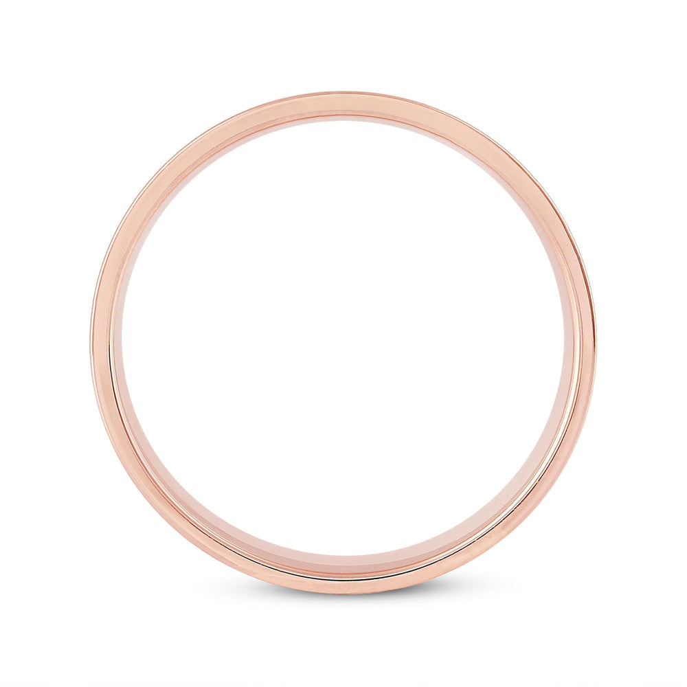Men's Flat Comfort Fit Band with 18KT Rose Gold / 6 Cut Diamond in 14KT Rose Gold / 6 view 2
