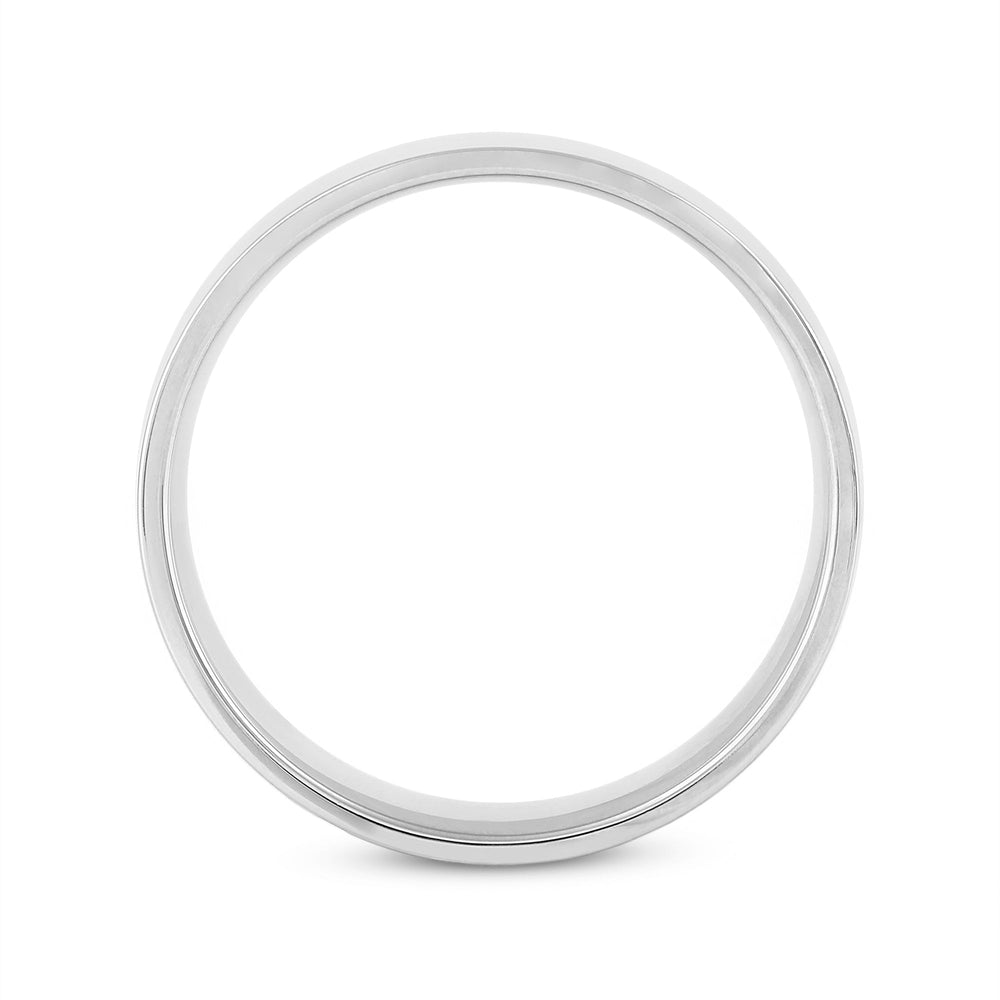 Men's Flat Comfort Fit Band with 18KT White Gold / 7 Cut Diamond in 14KT White Gold / 7 view 2
