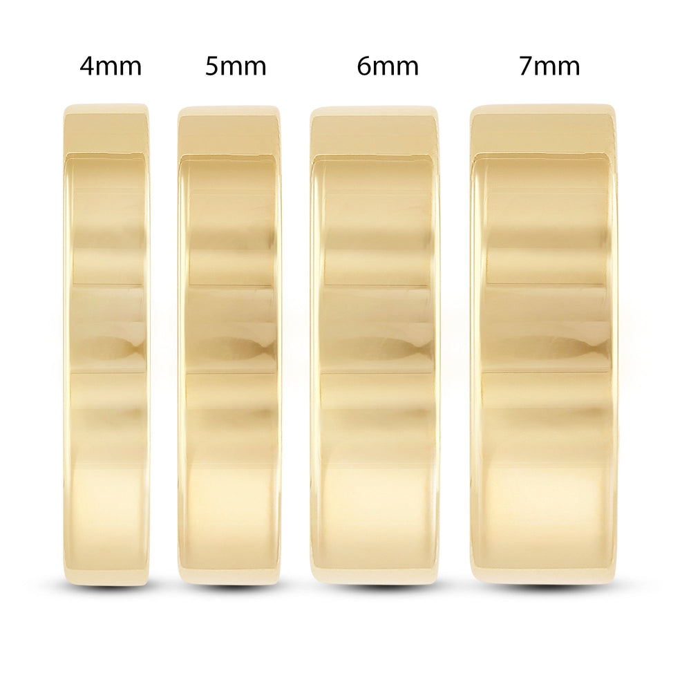 Men's Flat Comfort Fit Band with 18KT Yellow Gold / 6 Cut Diamond in 14KT Yellow Gold / 6 view 5
