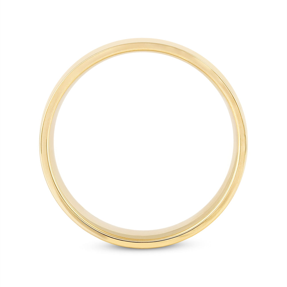 Men's Flat Comfort Fit Band with 18KT Yellow Gold / 7 Cut Diamond in 14KT Yellow Gold / 7 view 2
