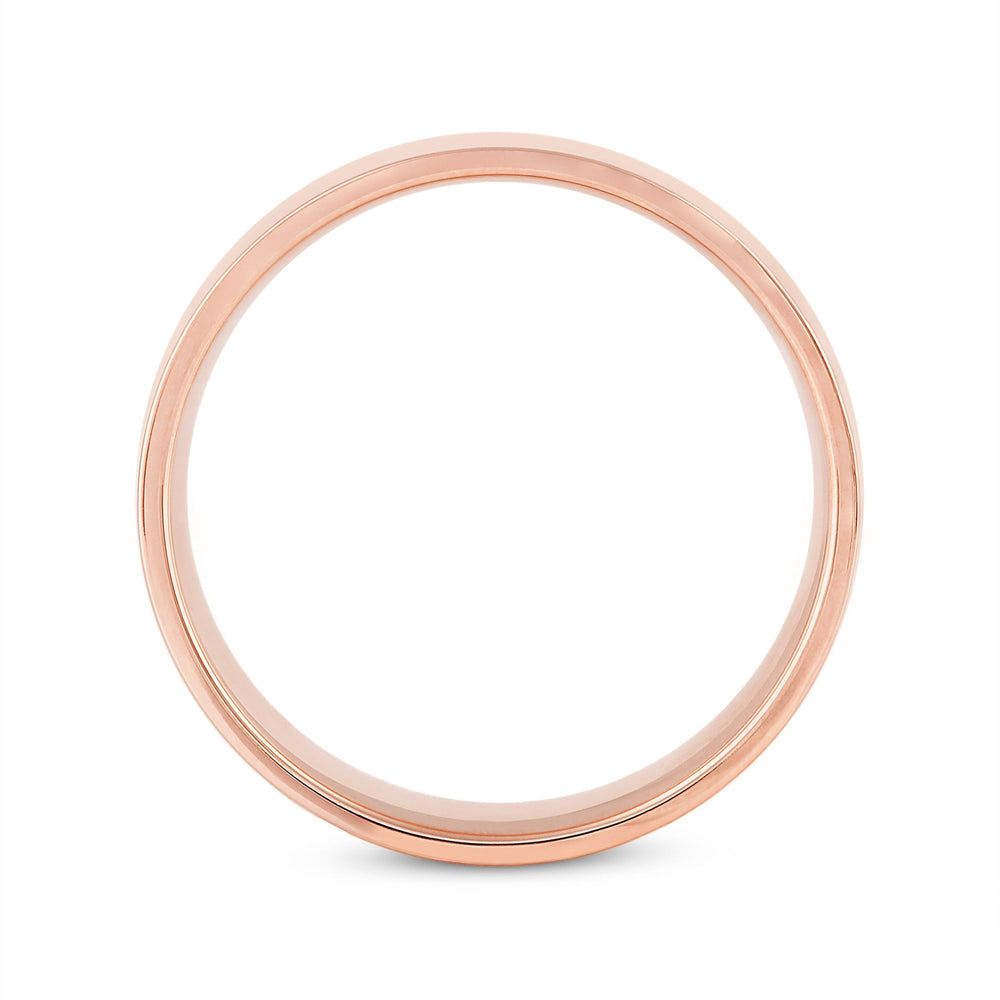 Men's Flat Comfort Fit Band with 18KT Rose Gold / 7 Cut Diamond in 14KT Rose Gold / 7 view 2

