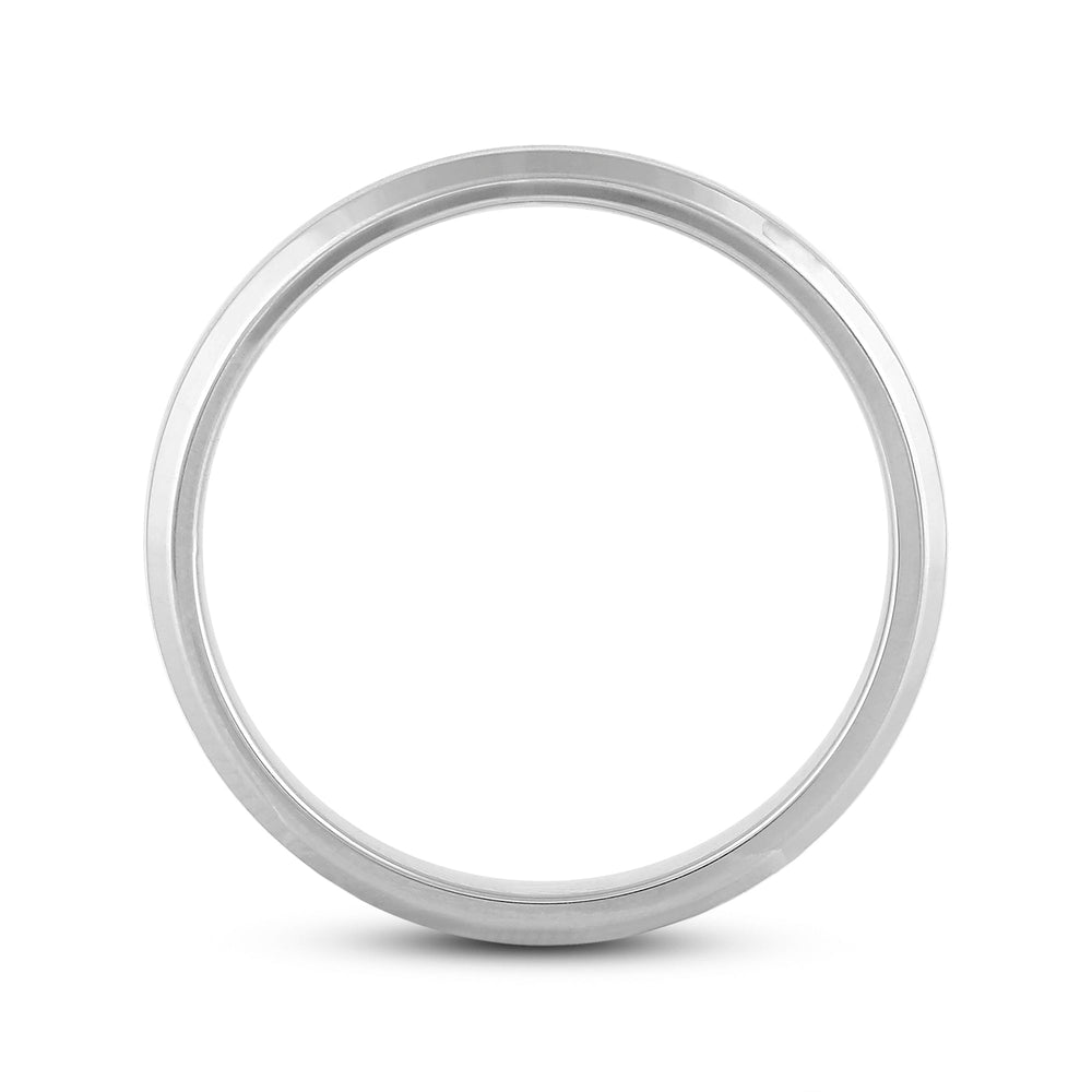 Men's Bevel Edge Comfort Fit Band with 18KT White Gold / 4 Cut Diamond in 14KT White Gold / 4 view 2
