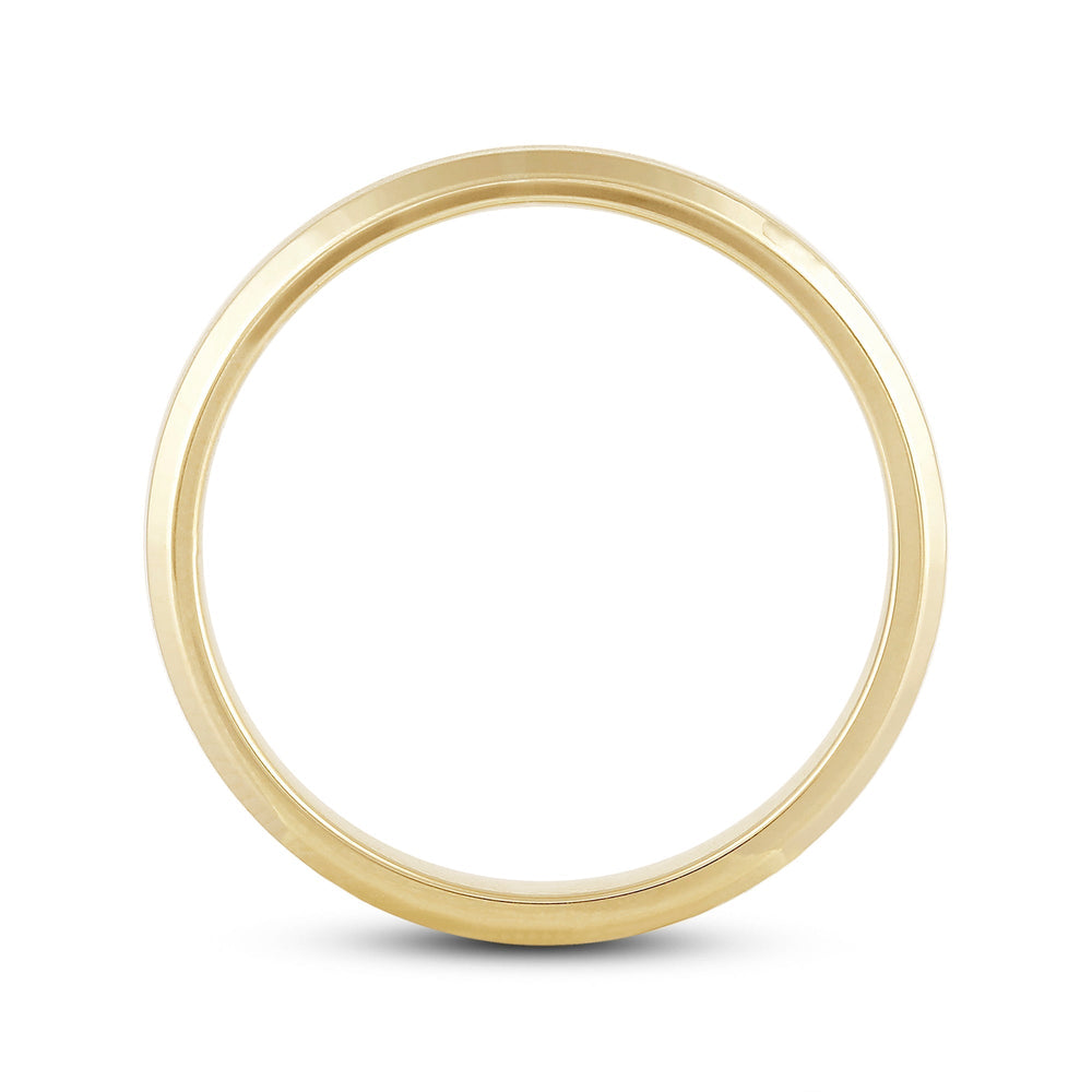 Men's Bevel Edge Comfort Fit Band with 18KT Yellow Gold / 4 Cut Diamond in 14KT Yellow Gold / 4 view 2
