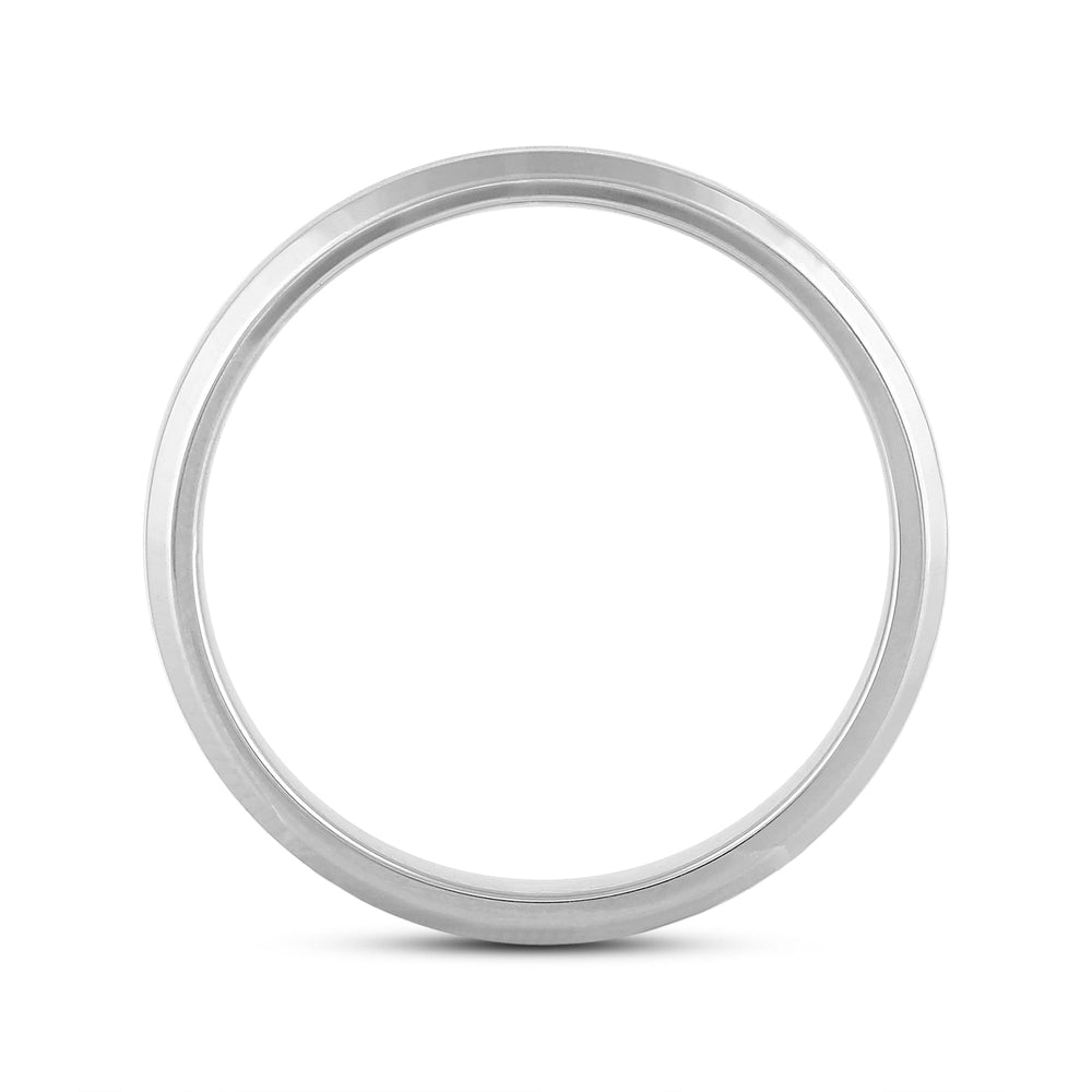 Men's Bevel Edge Comfort Fit Band with 18KT White Gold / 5 Cut Diamond in 14KT White Gold / 5 view 2
