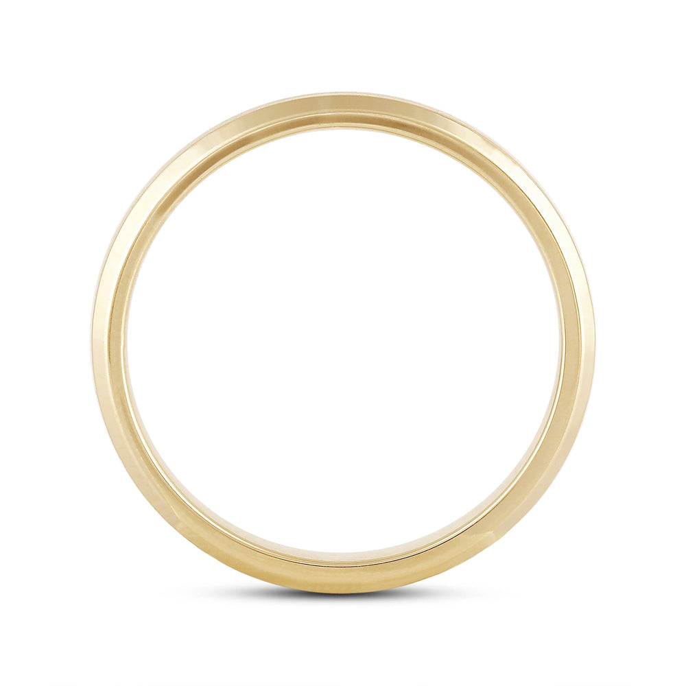 Men's Bevel Edge Comfort Fit Band with 18KT Yellow Gold / 5 Cut Diamond in 14KT Yellow Gold / 5 view 2
