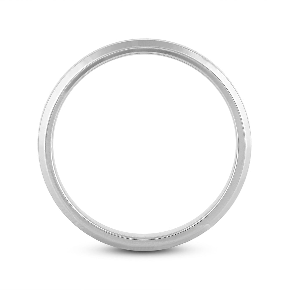 Men's Bevel Edge Comfort Fit Band with 18KT White Gold / 6 Cut Diamond in 14KT White Gold / 6 view 2
