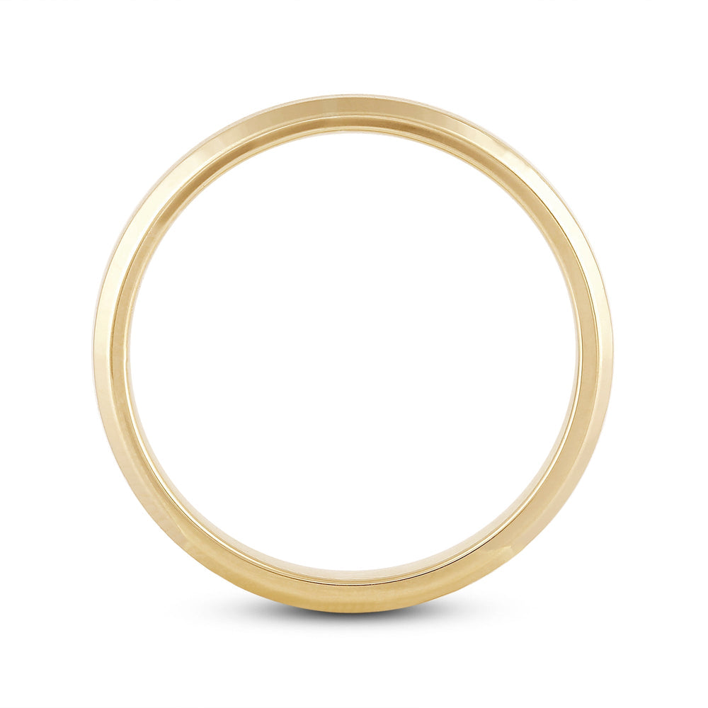 Men's Bevel Edge Comfort Fit Band with 18KT Yellow Gold / 6 Cut Diamond in 14KT Yellow Gold / 6 view 2
