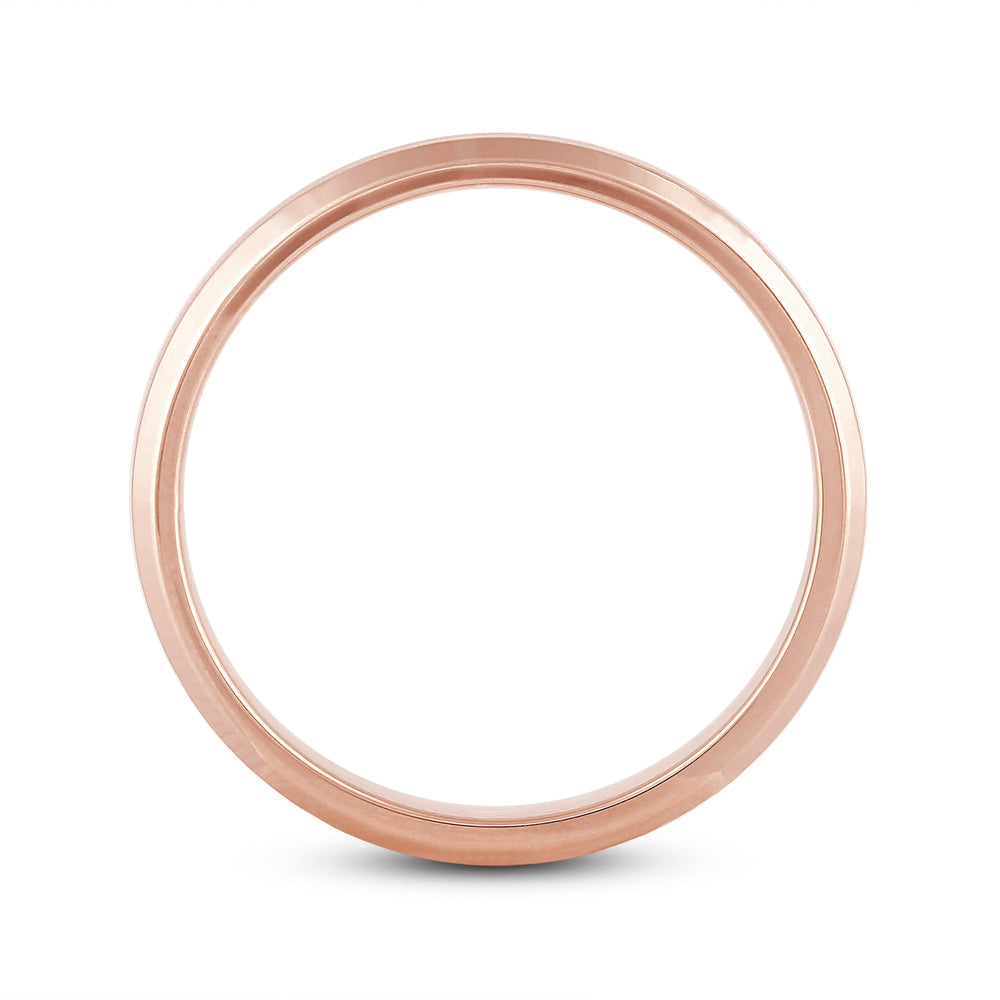 Men's Bevel Edge Comfort Fit Band with 18KT Rose Gold / 6 Cut Diamond in 14KT Rose Gold / 6 view 2
