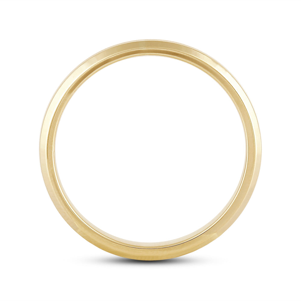 Men's Bevel Edge Comfort Fit Band with 18KT Yellow Gold / 7 Cut Diamond in 14KT Yellow Gold / 7 view 2
