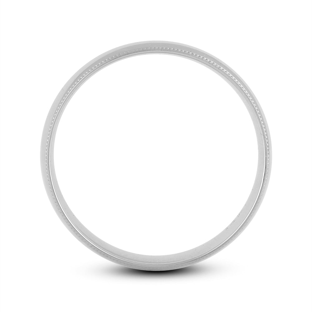 Men's Milgrain Medium Edge Comfort Fit Band with 18KT White Gold / 7 Cut Diamond in 14KT White Gold / 7 view 2
