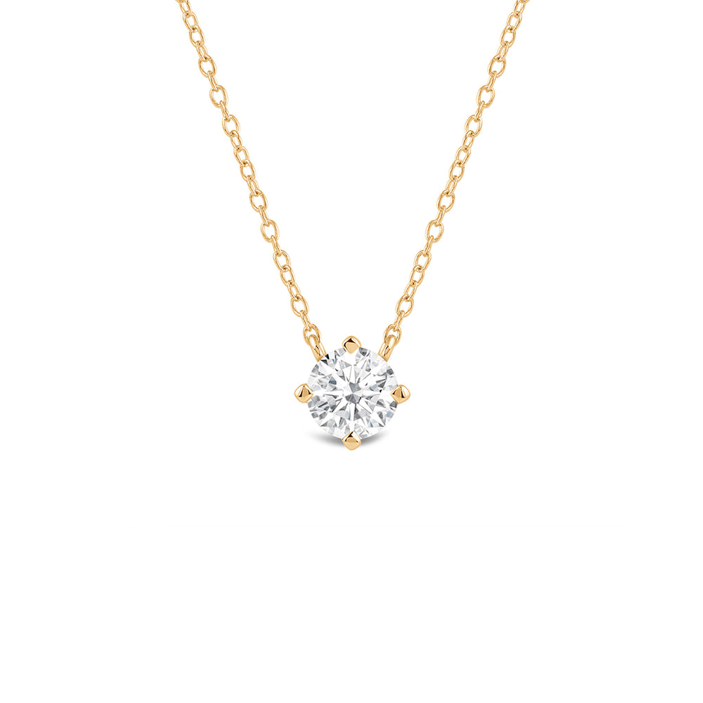 Kite Set Round Lab Created Diamond Solitaire Pendant with 14KT Yellow Gold / Lab / 1/2 Cut Diamond in 14KT Yellow Gold / Lab / 1/2 view 1
