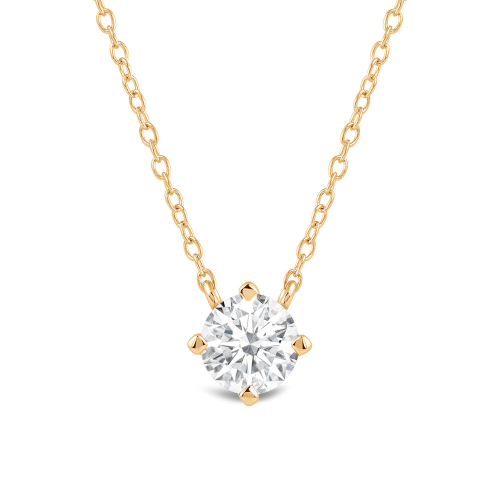 Kite Set Round Lab Created Diamond Solitaire Pendant with 14KT Yellow Gold / Lab / 1/2 Cut Diamond in 14KT Yellow Gold / Lab / 1/2 view 4
