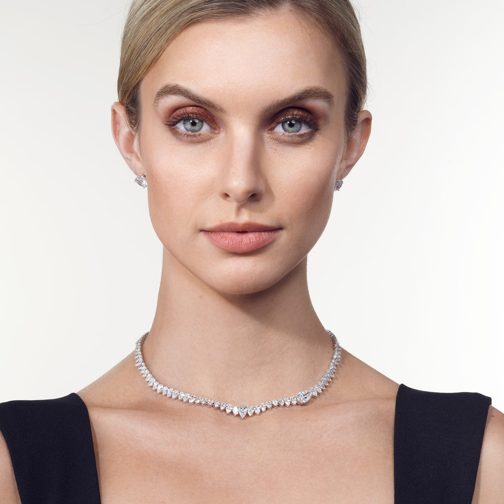The Kensett Necklace with 18KT White Gold / Lab / 36 1/5 Cut Diamond in 14KT White Gold / Lab / 36 1/5 view 5
