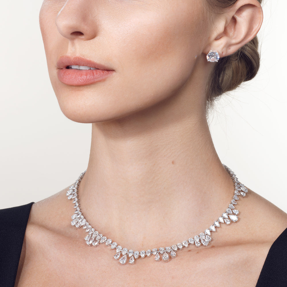 The Durand Necklace with 18KT White Gold / Lab / 57 1/2 Cut Diamond in 14KT White Gold / Lab / 57 1/2 view 4
