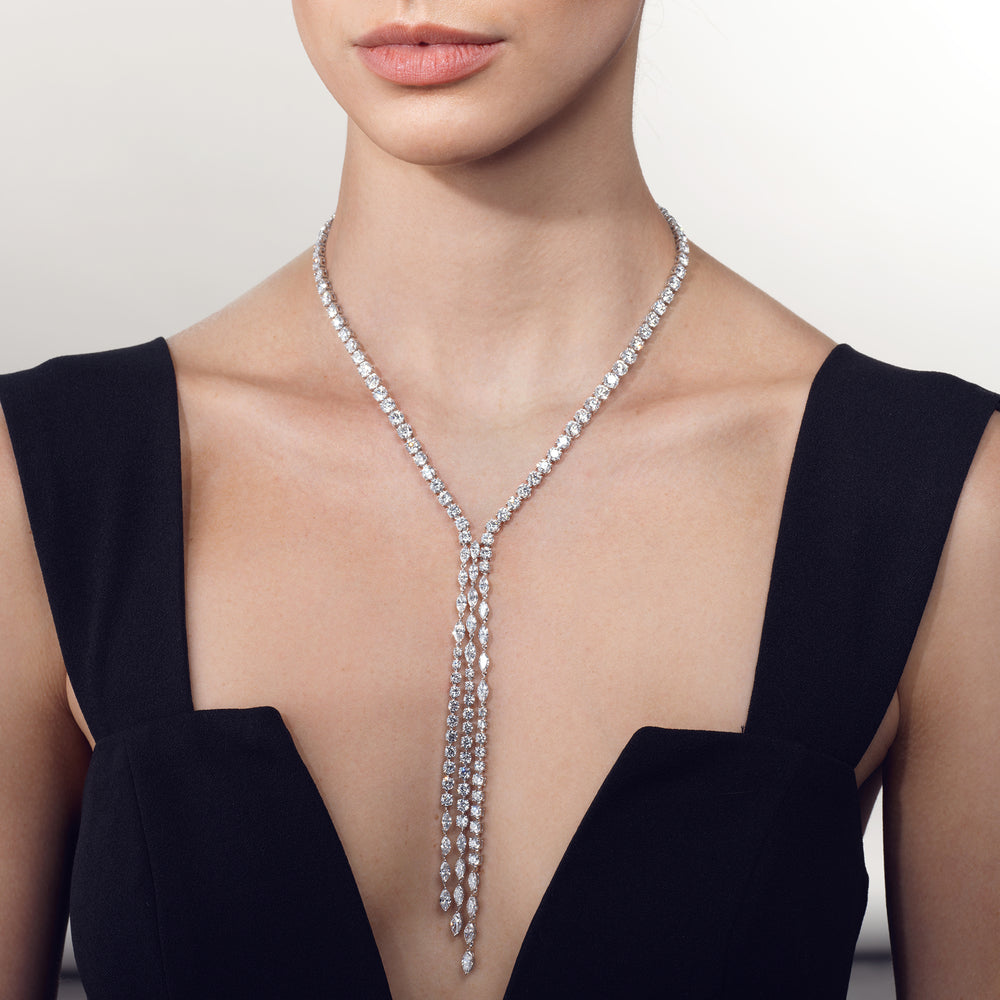 The Richter Necklace with 18KT White Gold / Lab / 44 7/8 Cut Diamond in 14KT White Gold / Lab / 44 7/8 view 4
