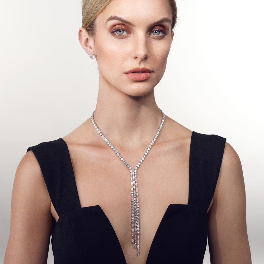 The Richter Necklace with 18KT White Gold / Lab / 44 7/8 Cut Diamond in 14KT White Gold / Lab / 44 7/8 view 5
