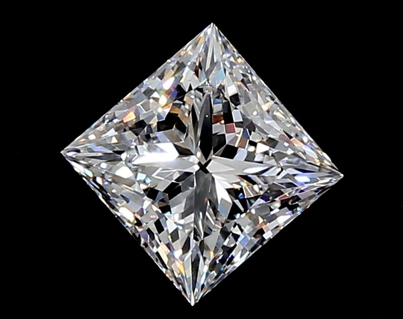 2.91 Carat Princess Lab Diamond with  Cut Diamond in 14KT  view 1
