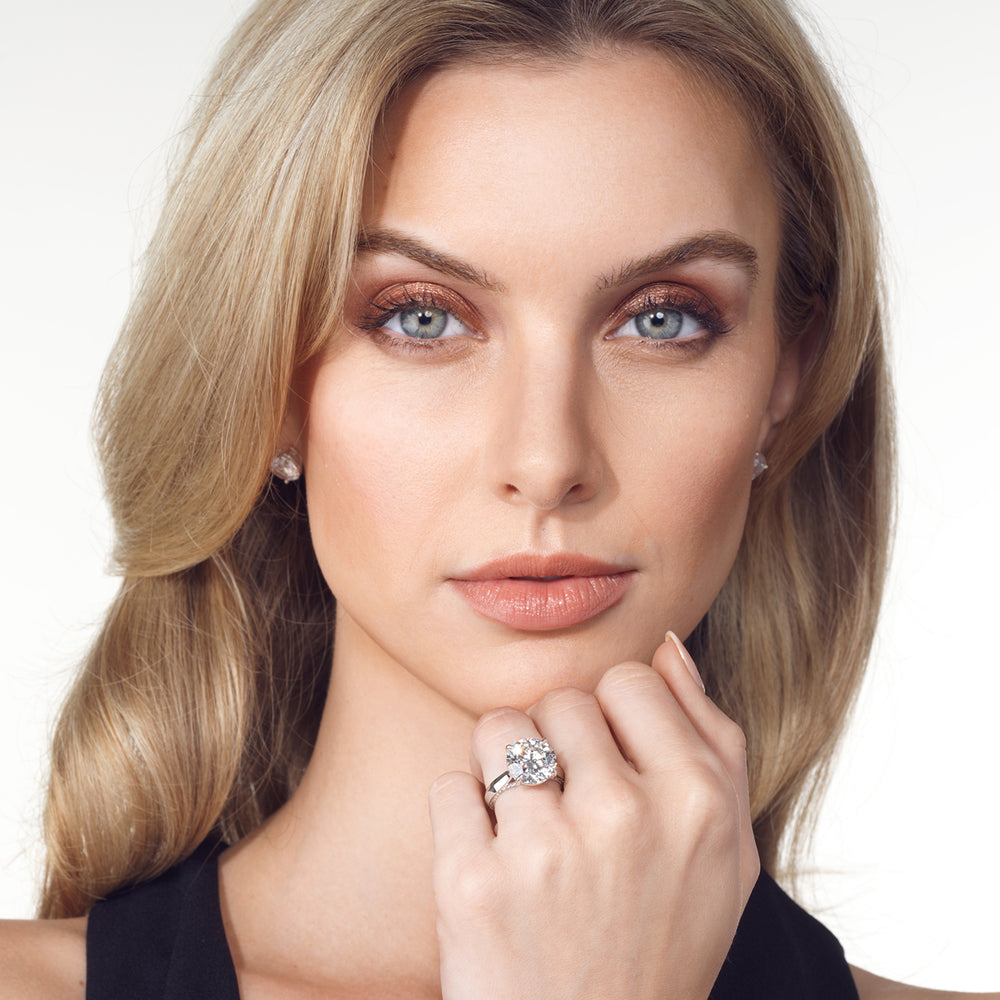 Model Wearing The Monet Ring with Lab Grown Diamond view