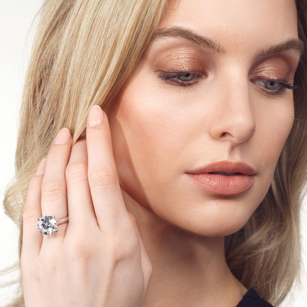 Model Wearing The Vermeer Ring with Lab Grown Diamond view