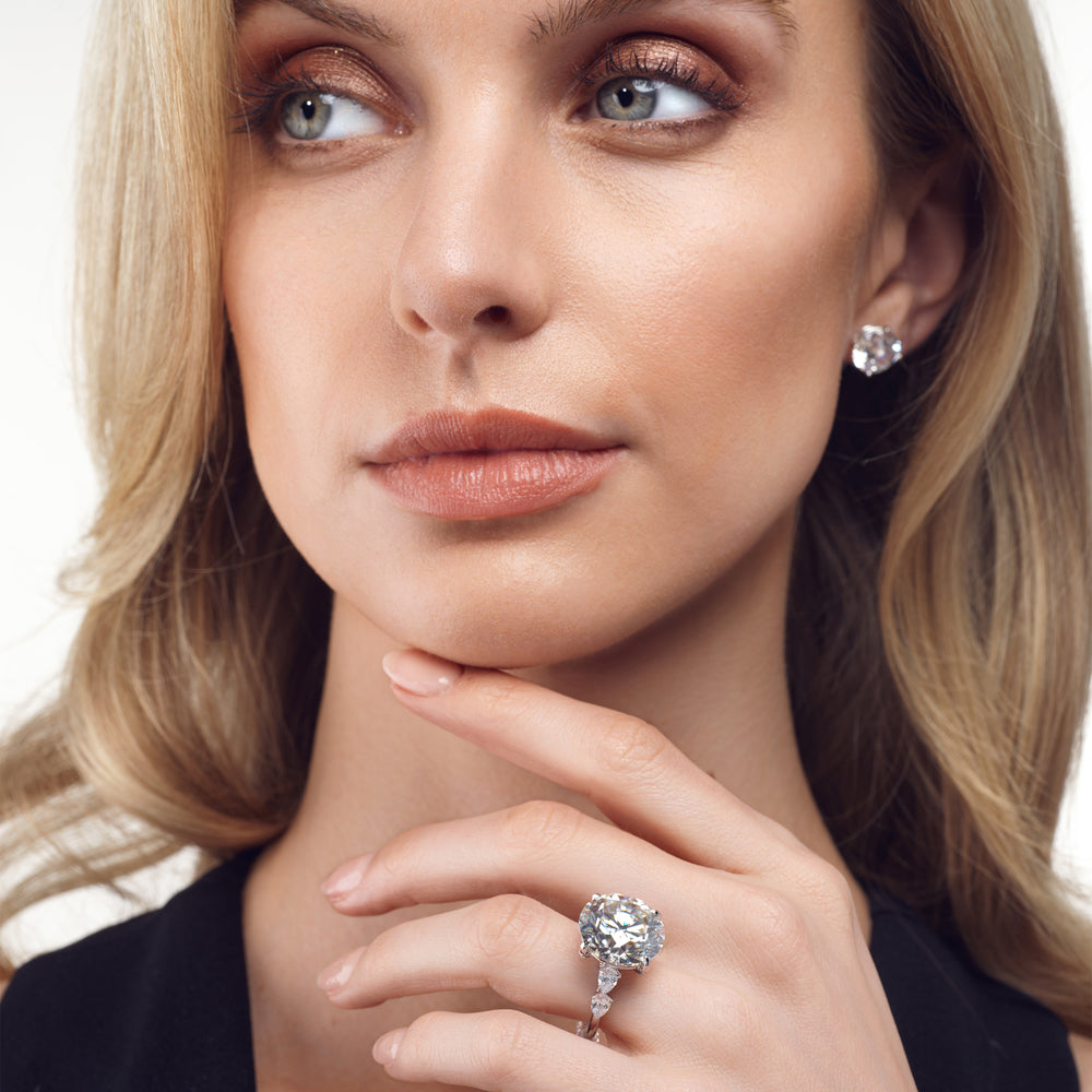 Model Wearing The Morisot Ring with Lab Grown Diamond view