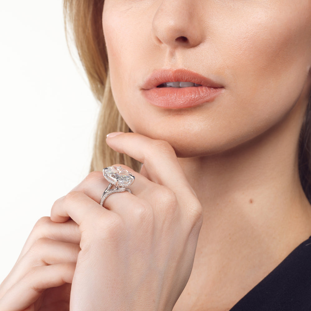 Model Wearing The Botticelli Ring with Lab Grown Diamond view