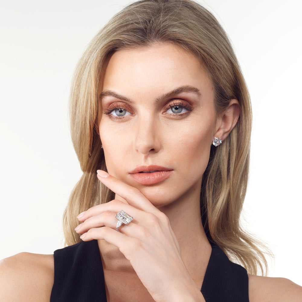 Model Wearing The Dalí Ring with Lab Grown Diamond view