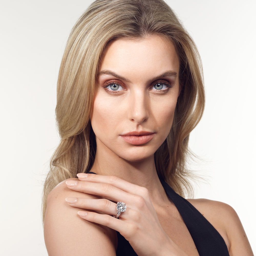 Model Wearing The Rubens Ring with Lab Grown Diamond view