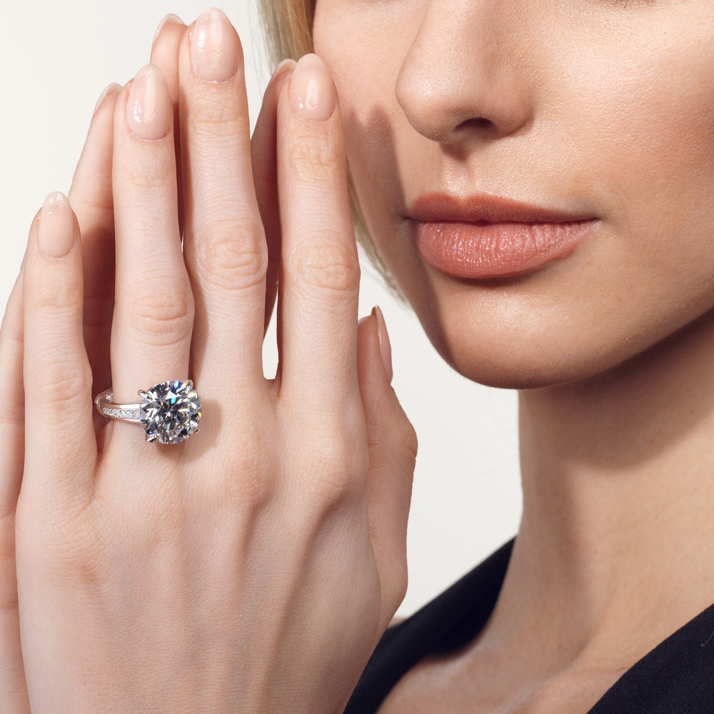 Model Wearing The Rubens Ring with Lab Grown Diamond view