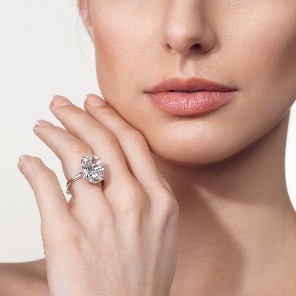 Model Wearing The Delacroix Ring with Lab Grown Diamond view