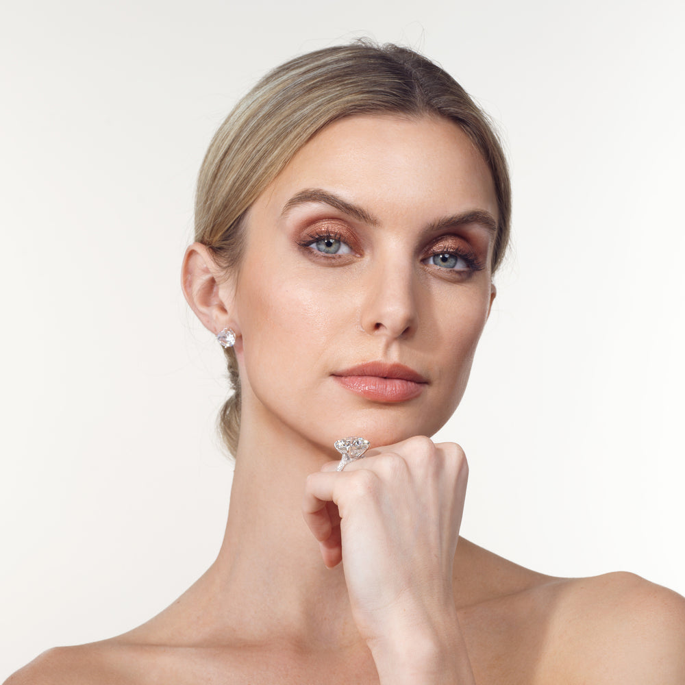 Model Wearing The Carrington Ring with Lab Grown Diamond view