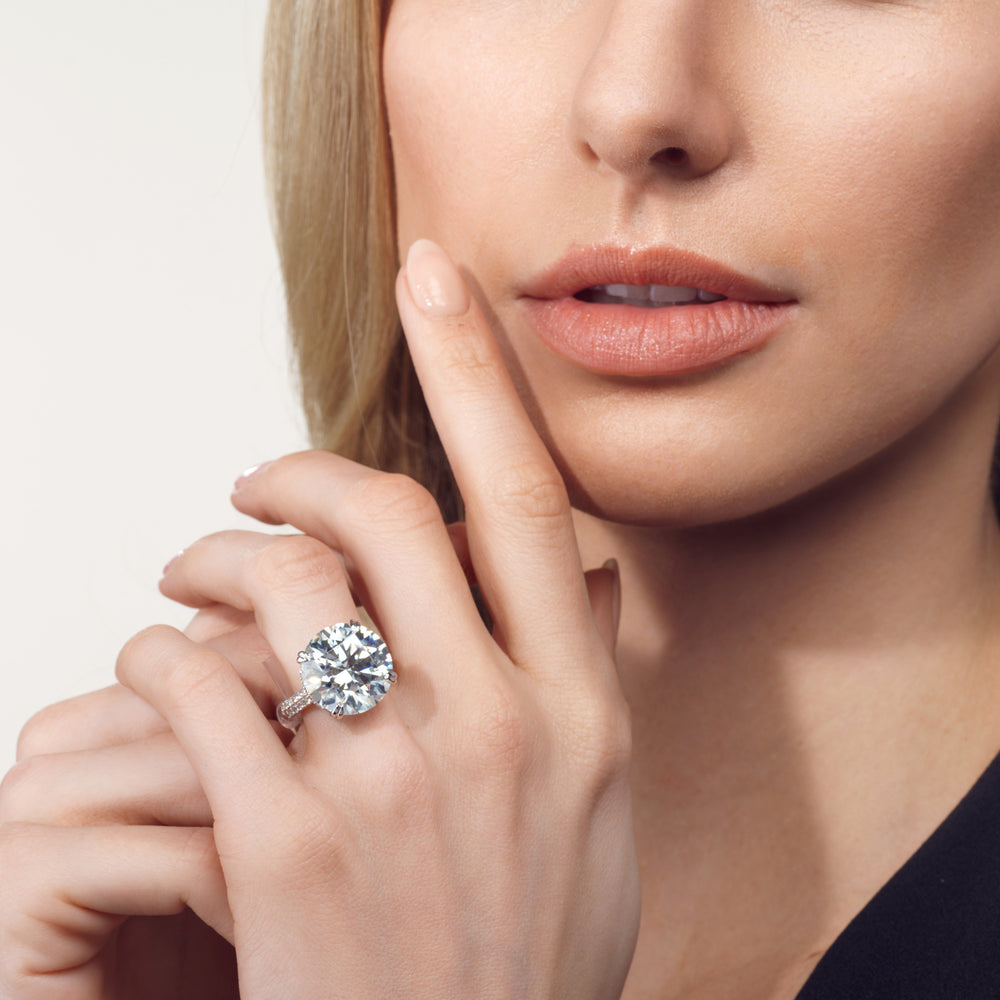 Model Wearing The Rembrandt Ring with Lab Grown Diamond view