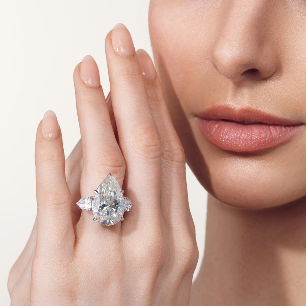 Model Wearing The Goya Ring with Lab Grown Diamond view