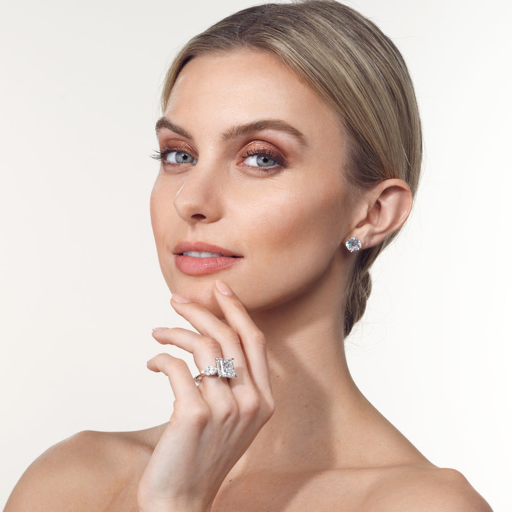 Model Wearing The Degas Ring with Lab Grown Diamond view