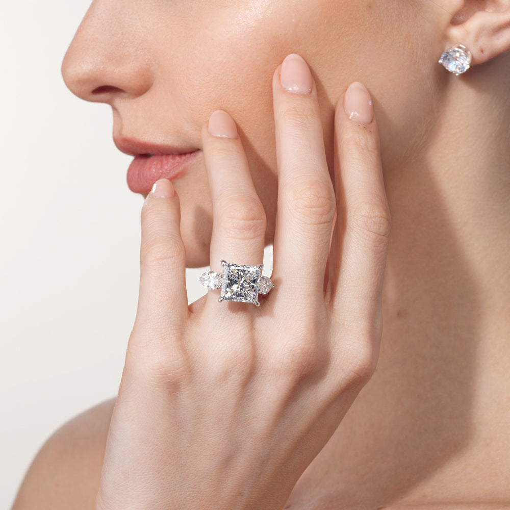 Model Wearing The Degas Ring with Lab Grown Diamond view