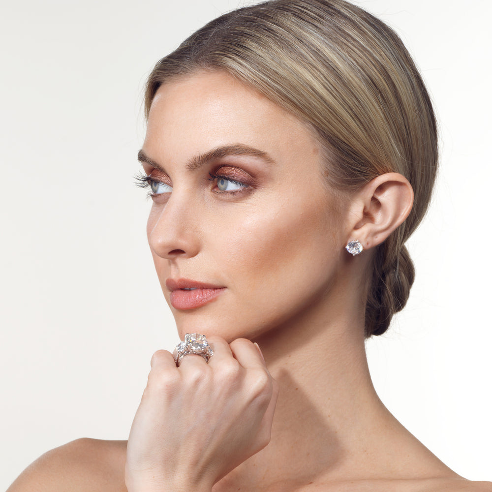 Model Wearing The O'Keefe Ring with Lab Grown Diamond view
