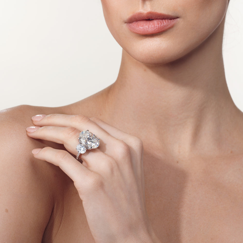 Model Wearing The O'Keefe Ring with Lab Grown Diamond view