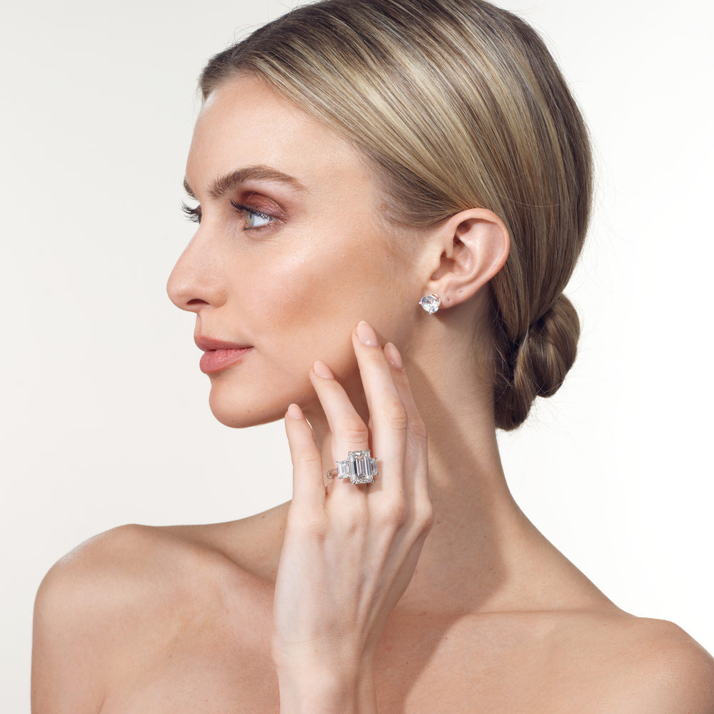 Model Wearing The Lawrence Ring with Lab Grown Diamond view