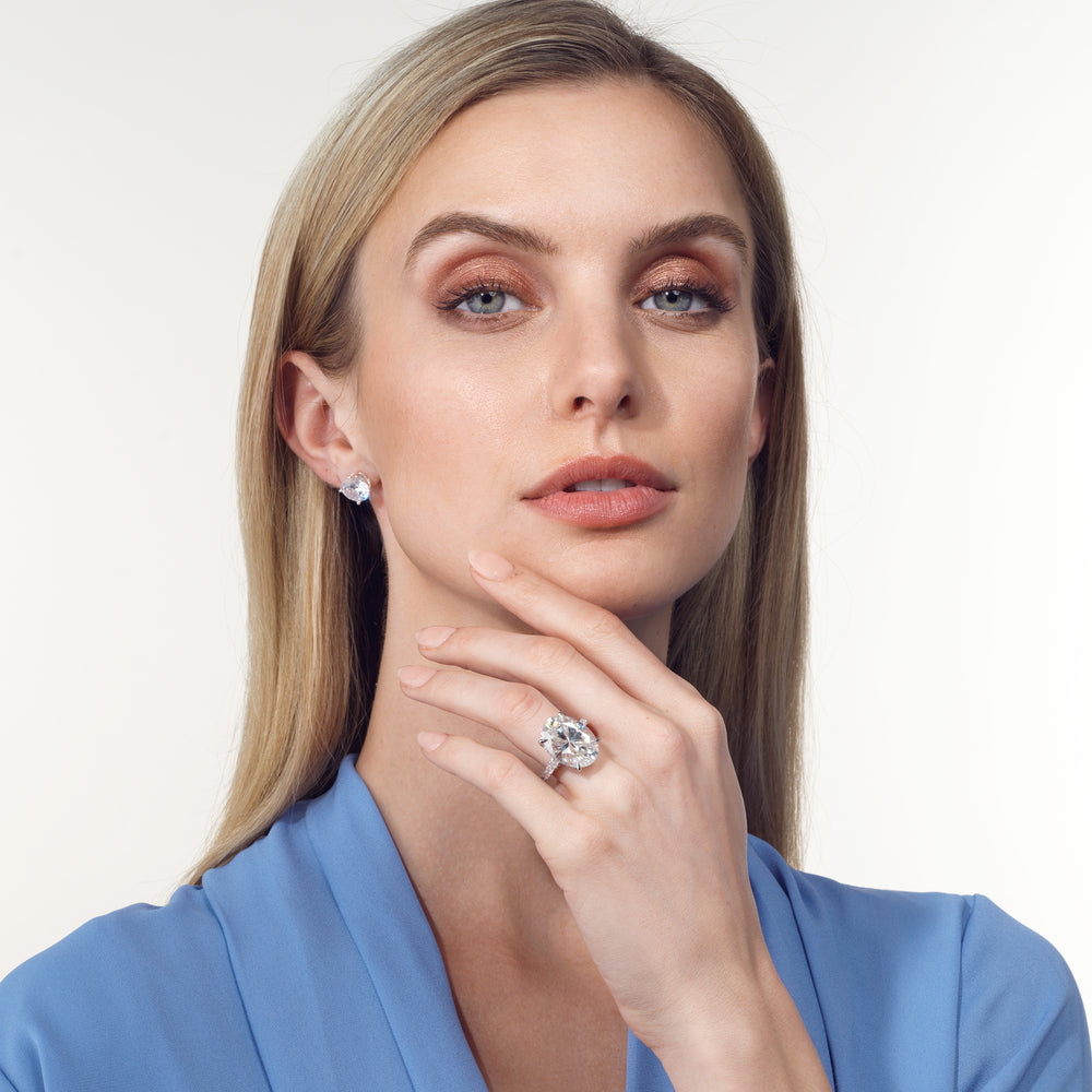 Model Wearing The Klimt Ring with Lab Grown Diamond view