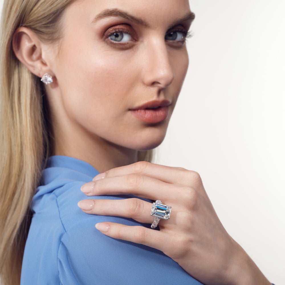 Model Wearing The Magritte Ring with Lab Grown Diamond view