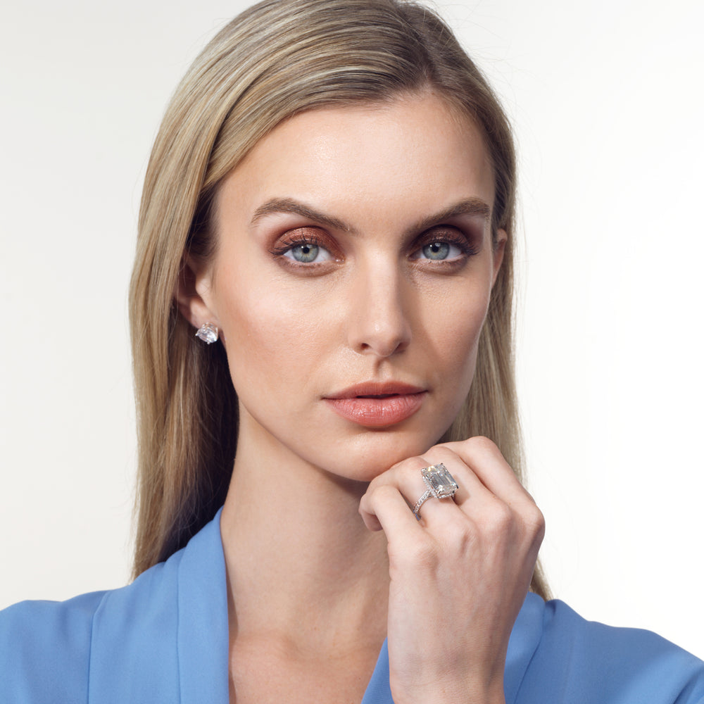 Model Wearing The Picasso Ring with Lab Grown Diamond view