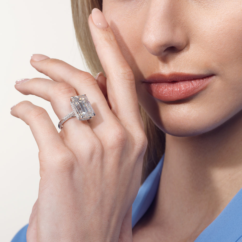Model Wearing The Picasso Ring with Lab Grown Diamond view