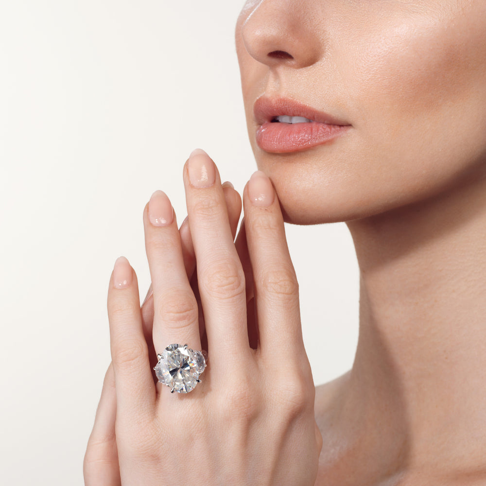 Model Wearing The Cézanne Ring with Lab Grown Diamond view